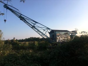 Old crane alongside the Elbe River in Dresden