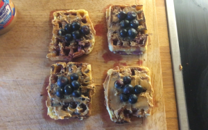 Blueberry Peanut Butter Waffles recipe