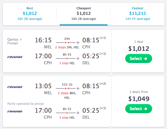 Results of Multi-City Bookings