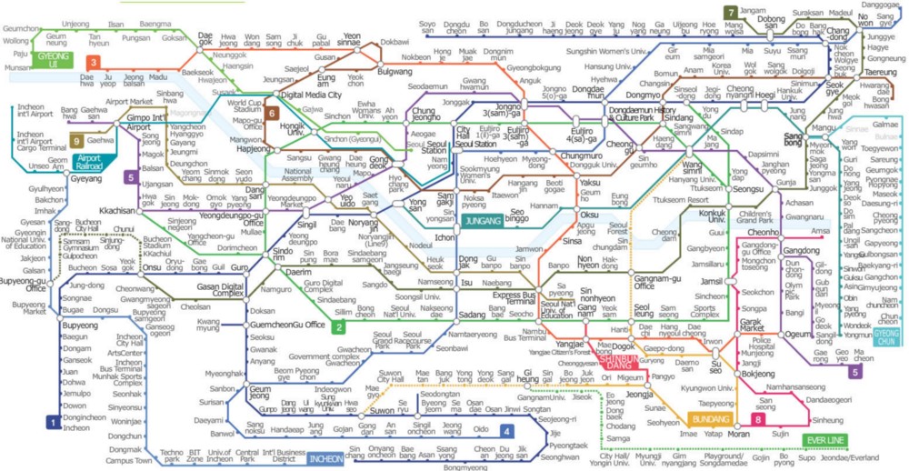The Ultimate Digital Nomad Guide to Seoul - Seoul Metro Transit Map